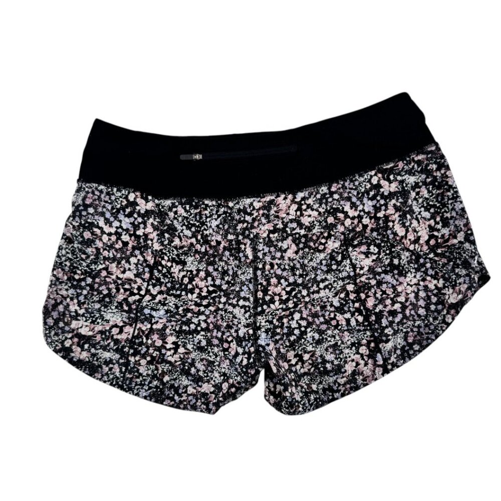 Lululemon Speed Up Short 4" Floral Spritz Multi Black Size 10 Lined Pocket - Picture 3 of 4